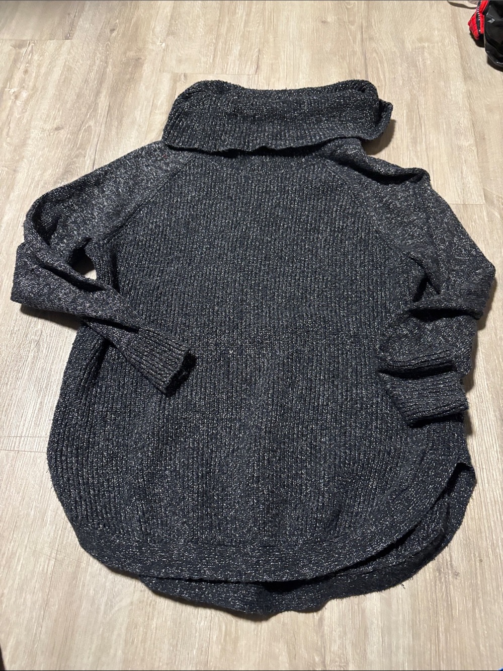 Hilary Radley Charcoal Black Cowl Neck Sweater